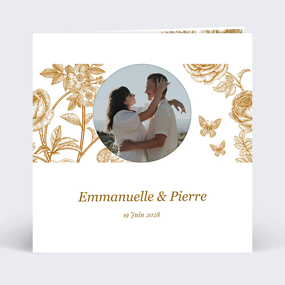Faire part mariage Découpe Baroque