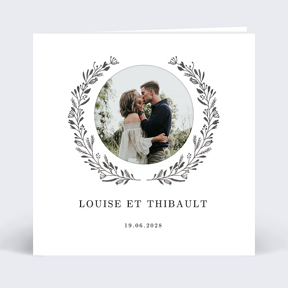Faire part mariage Découpe Couronnée