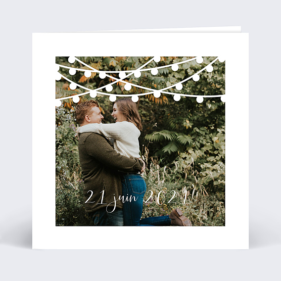 Faire-part Mariage Découpe Guirlande