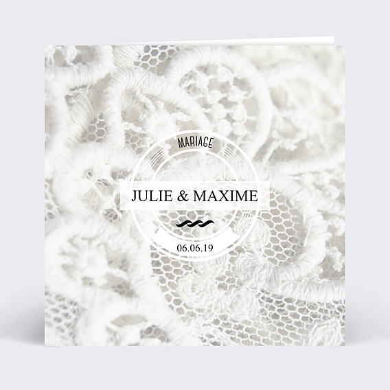 Faire-part Mariage Faire-part de mariage dentelle élégante