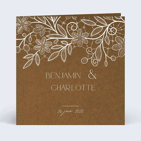 Faire-part mariage dentelle  Invitation faire part dentelle