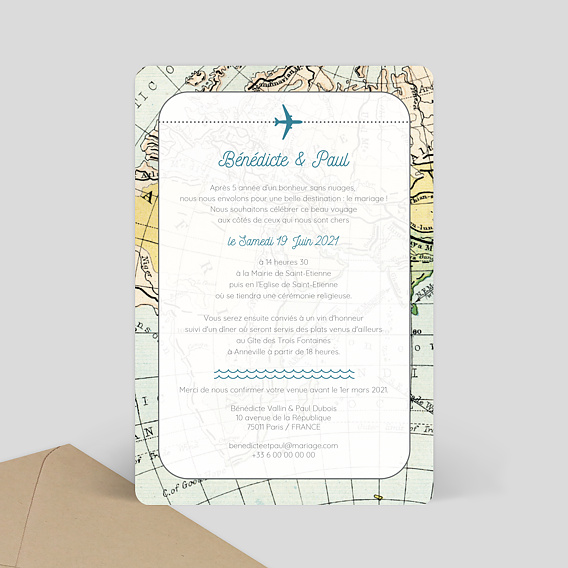 Faire-part Mariage Destination Bonheur