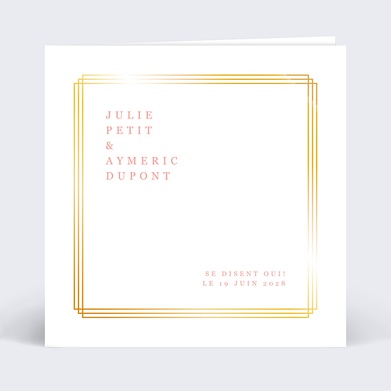 Faire part mariage Dorure Caractère