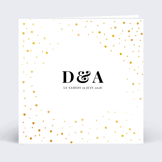 Faire part mariage Dorure Pois Graphiques