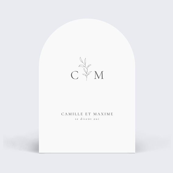 Faire part mariage Double Lettrines Botaniques