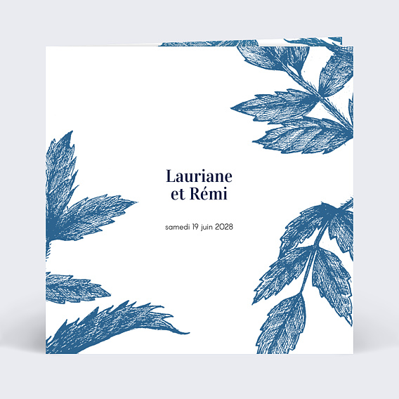 Faire part mariage Engraved Flower
