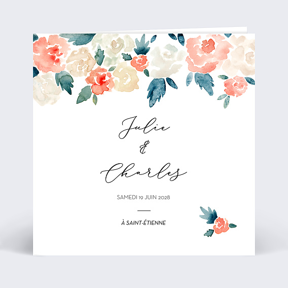 Faire part mariage Envolée Florale
