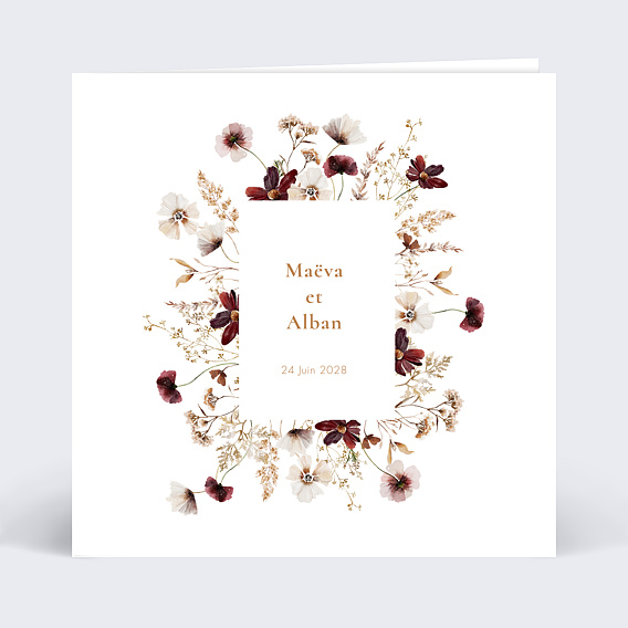 Faire part mariage Étiquette Jardin Sauvage