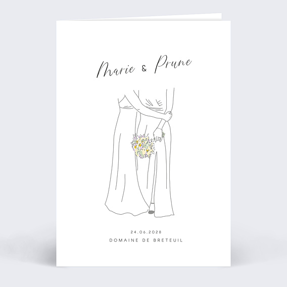 Faire part mariage Etreinte