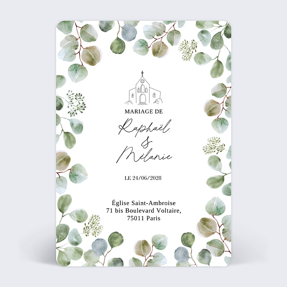 Faire part mariage Euclayptus Verdoyant