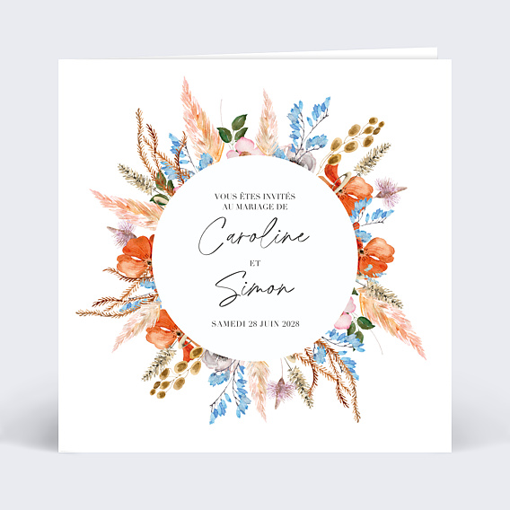 Faire part mariage Éveil des fleurs