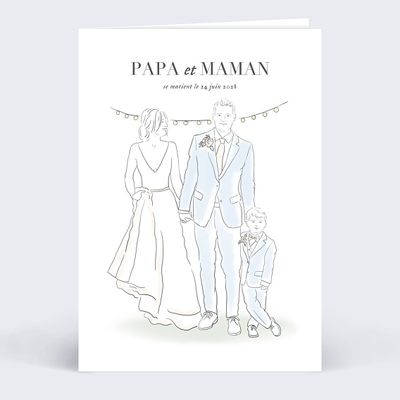 Faire part mariage Famille Romantique