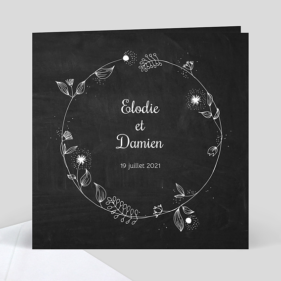 Faire-part Mariage Feuilles délicates