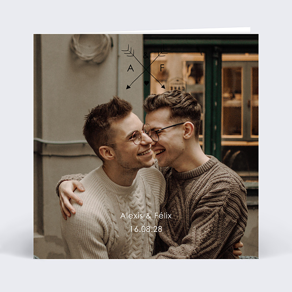 Faire part mariage Flèches d'Amour