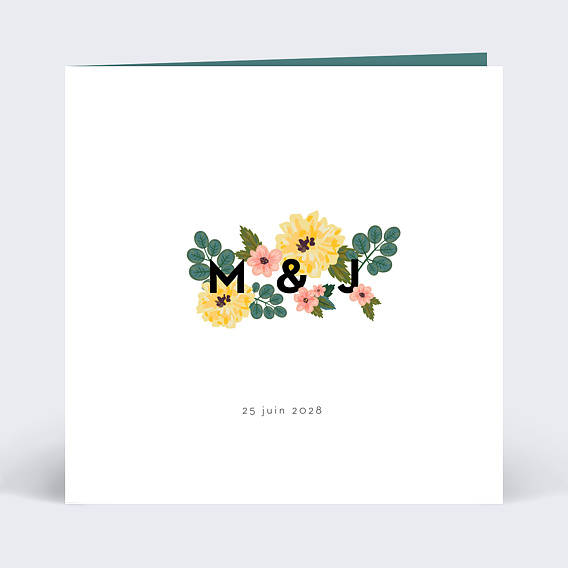 Faire part mariage Fleurs Délicates