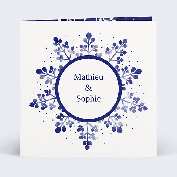 Faire part mariage Flocon Aquarelle