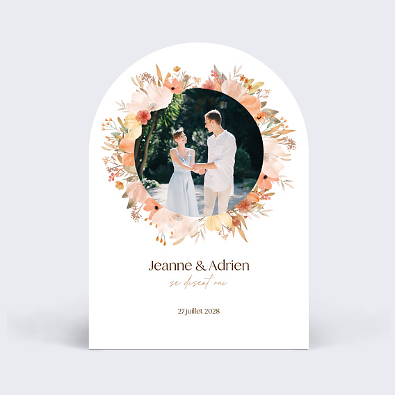 Faire part mariage Flower of Fall avec Photo