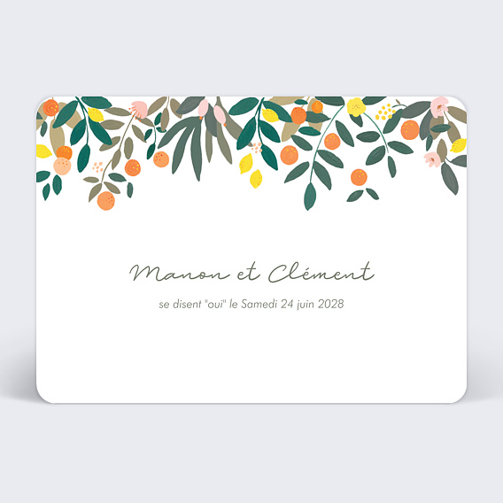 Faire part mariage Fruits et Fleurs