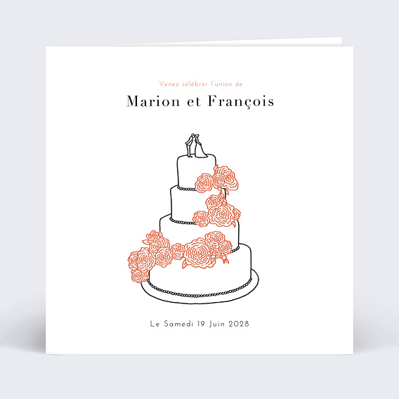 Faire part Mariage Gâteau Mariage