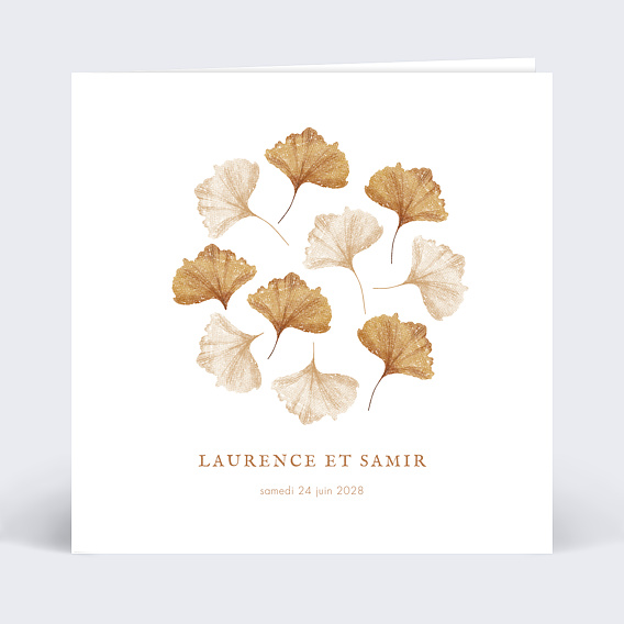 Faire part mariage Ginkgo Délicats