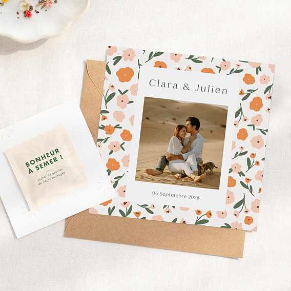 Faire part mariage Graines à Planter