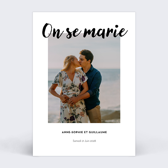 Faire part mariage Grand Cadre Blanc