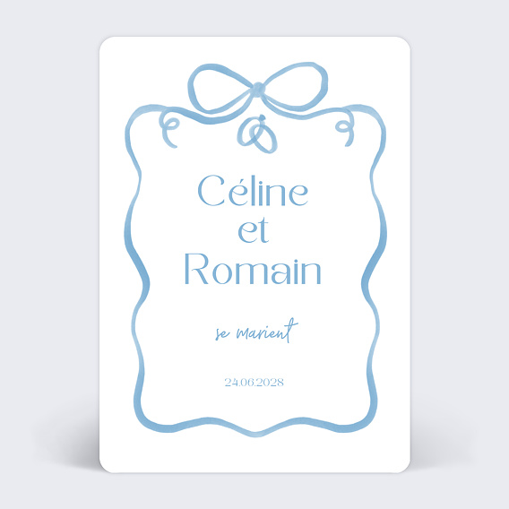 Faire part mariage Grand nœud