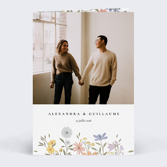 Faire part mariage Idylle Bucolique avec Photo