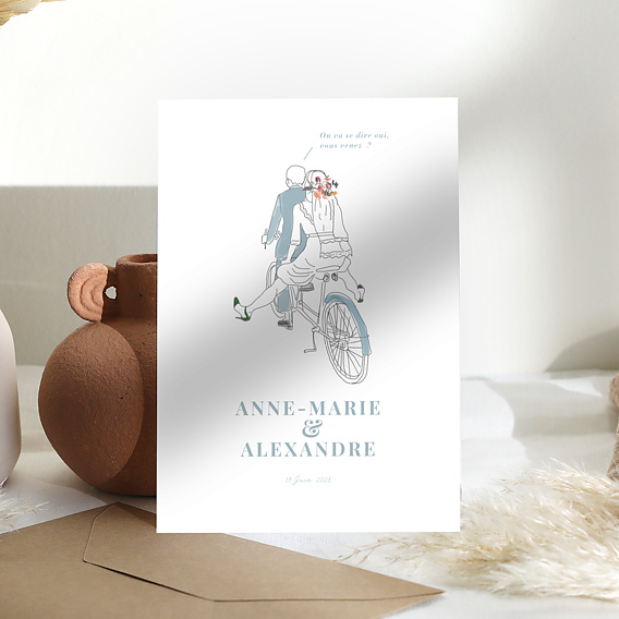 Faire part mariage Illustration Bohème