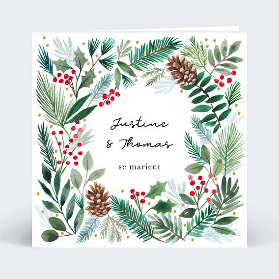 Faire part mariage Jardin de Noël