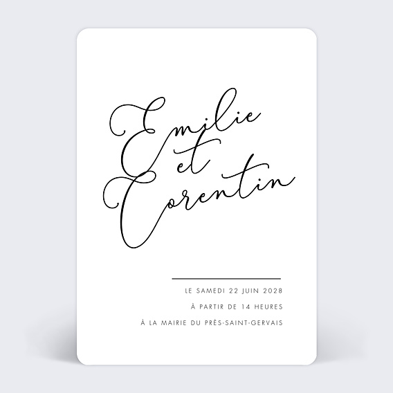 Faire part mariage Jeu Typographique