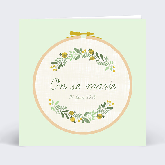 Faire part mariage Jolie Broderie