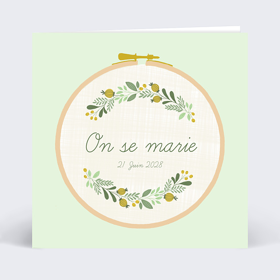 Faire part Mariage Jolie Broderie