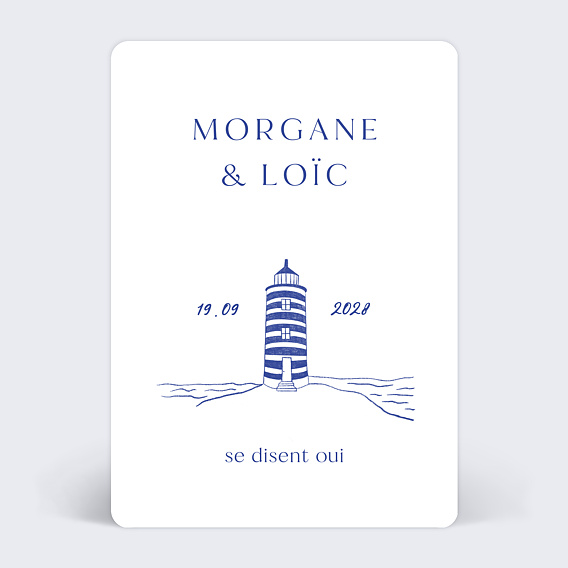 Faire part mariage Le phare