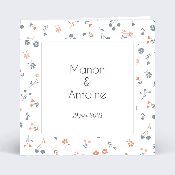 Faire-part Mariage Liberty Bleuets