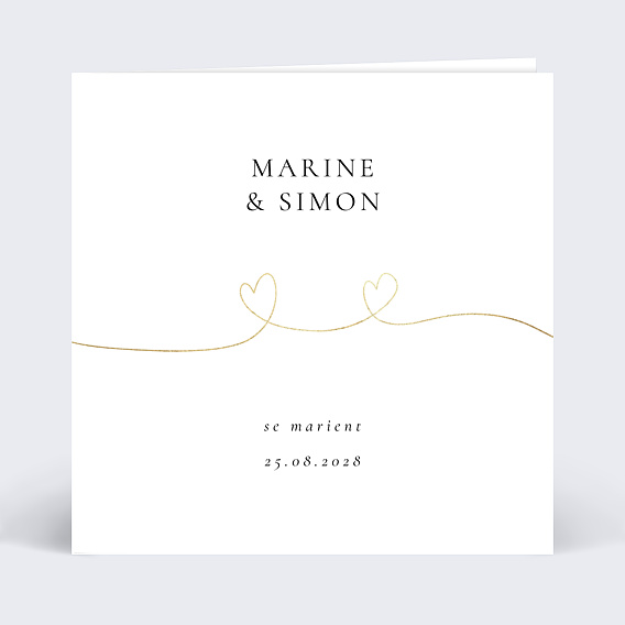 Faire-part Mariage Ligne du coeur