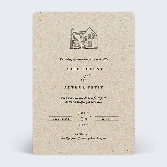 Faire part mariage Maison du Bonheur