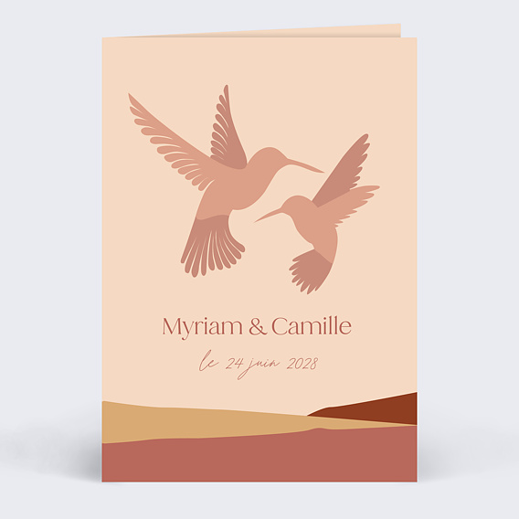 Faire part Mariage Marie Lou Création x Popcarte - Colibri