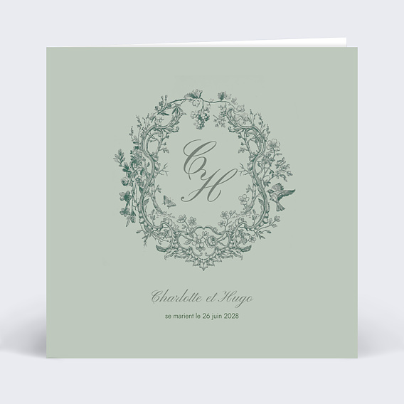 Faire part mariage Médaillon