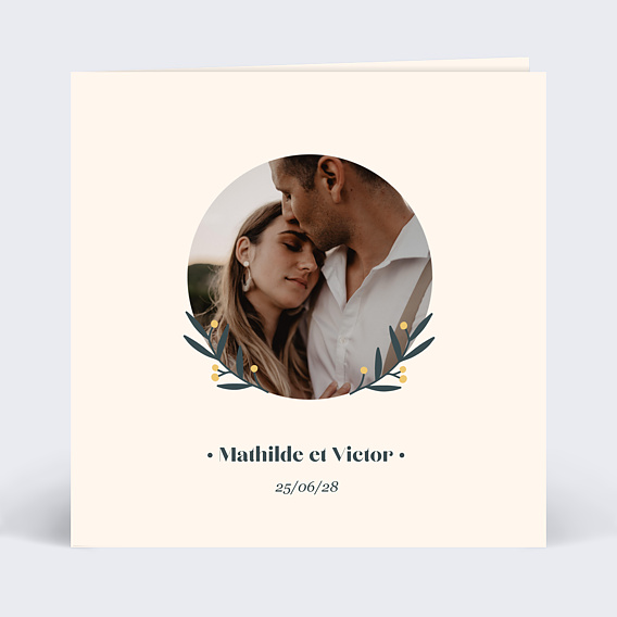 Faire part mariage Mésange Couronne