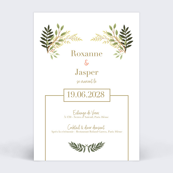 Faire part mariage Mister M Studio Jasper