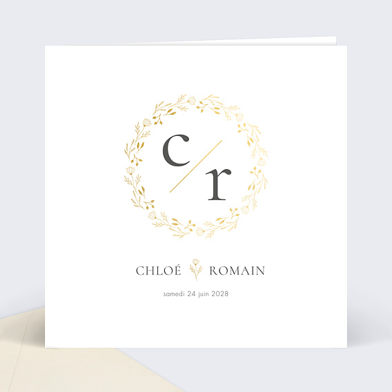 Faire part Mariage Monogramme