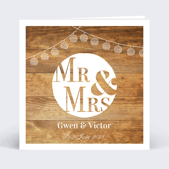 Faire part mariage Mr & Mrs