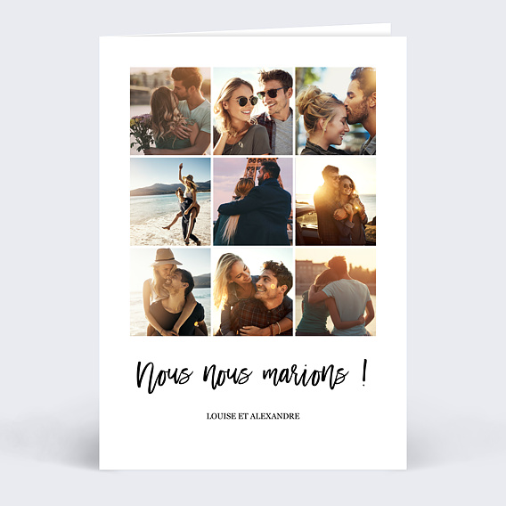 Faire part mariage Multiphoto Chic