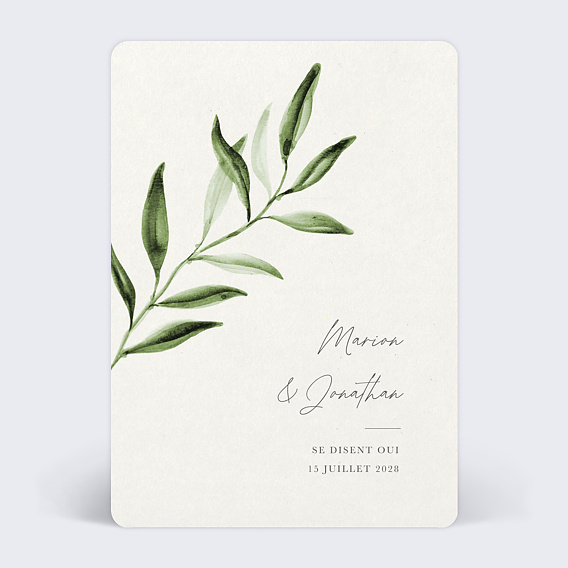 Faire part mariage Olivier simple
