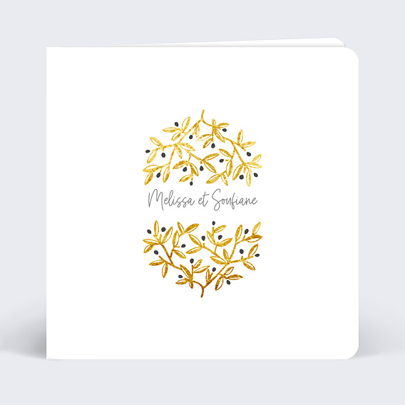 Faire part mariage Branches d'Olivier