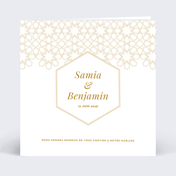 Faire part mariage Motif oriental
