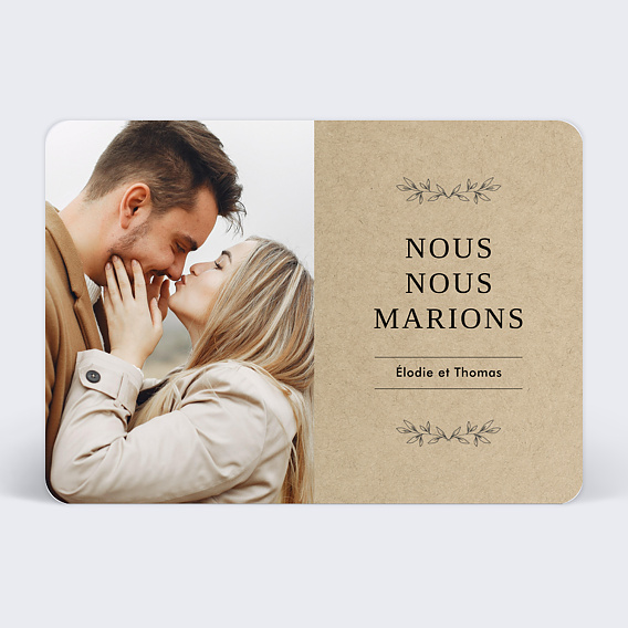 Faire part mariage Nous nous marions