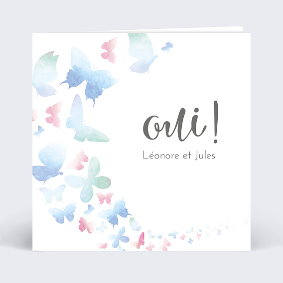 Faire part mariage Papillons