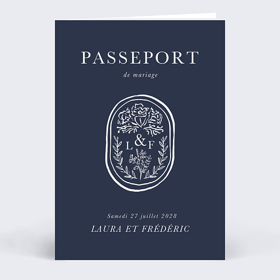 Faire part mariage Passeport